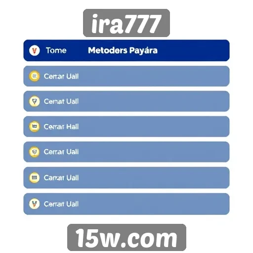 Métodos de pagamento disponíveis no ira777